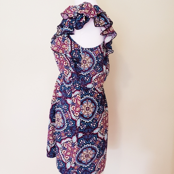 Xhilaration One Shoulder Ruffle Purple/Blue Dress - Picture 3 of 8